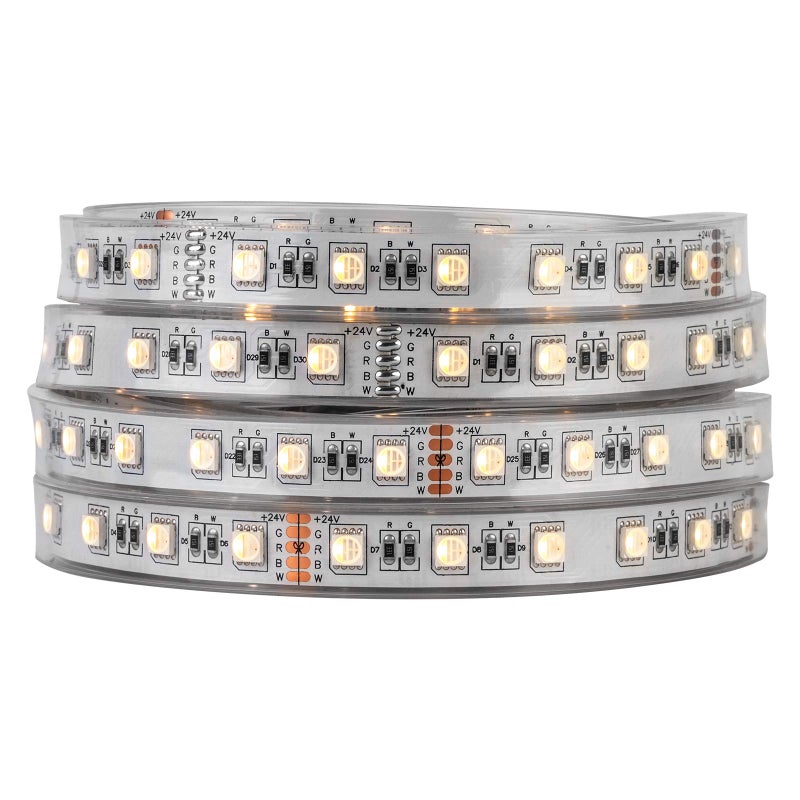 BTF-LIGHTING 5050 RGBW RGB+Warm White(2700K-3000K) 4 Colors in 1 LED Tape Light DC24V 5m 16.4ft 60LED/m Multi-Colored IP67 White 14mm PCB for Bedroom Kitchen Home Decoration(No Adapter or Controller) - Image 1